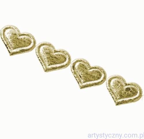 Aplikacje Złote Błyszczące Serca Serduszka 2cm ~ 50 szt