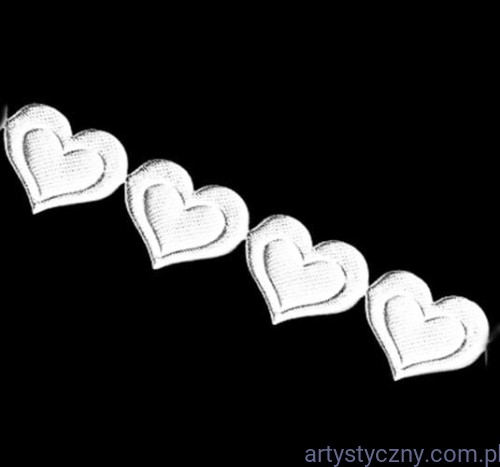 Aplikacje na taśmie  BIAŁE Serca Serduszka 1,8 cm ~ 50 sztuk