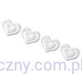 Aplikacje na taśmie  BIAŁE Serca Serduszka 1,8 cm ~ 50 sztuk