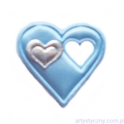 Niebieskie Kotyliony Serca i Srebrne Serduszka- 10 sztuk