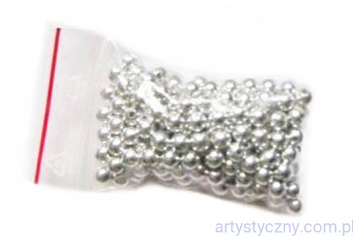 Perły Perełki Koraliki 5mm - Srebrne - 200 szt