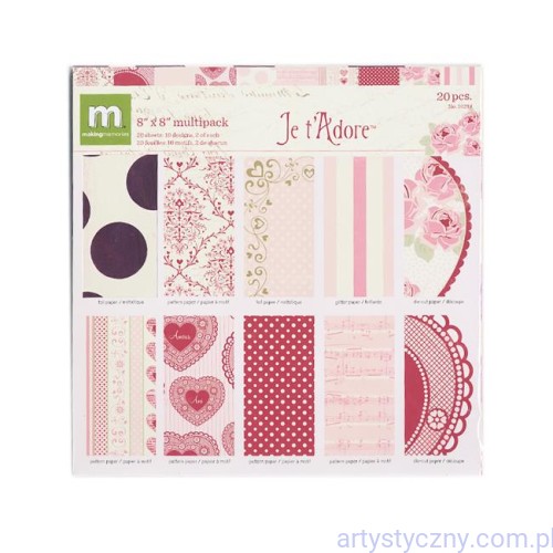 Making Memories - Je t'Adore- Valentine -  Specialty Paper Pack - 20x20cm, 10 ark