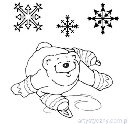 Stemple Akrylowe - Niedźwiedź Polarny i 3 Śnieżynki