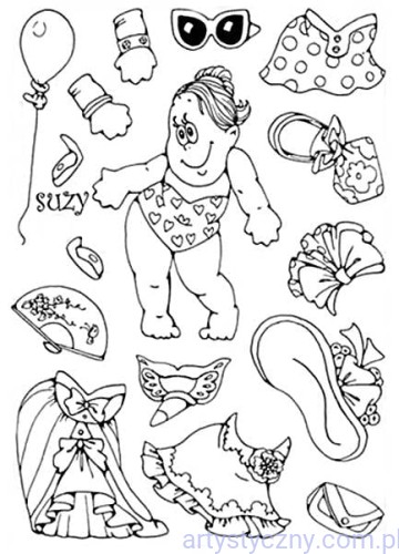 Stemple Akrylowe - Ubieranie Lalki Suzy - 16 sztuk