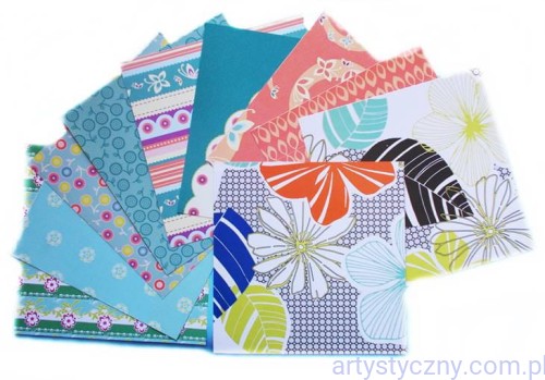 Zestaw papierów do scrapbookingu - Kwiaty Motyle - 15x15cm - 10ark