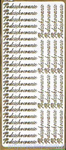 Naklejki ZŁOTE - Podziękowanie ~ 38 szt - 3355