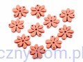 Drewniane Koraliki Kwiatki - Łososiowe - 10 sztuk