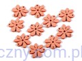 Drewniane Koraliki Kwiatki - Łososiowe - 10 sztuk