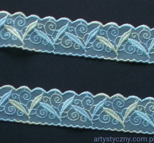 Trójkolorowa koronka z haftem 3 metry