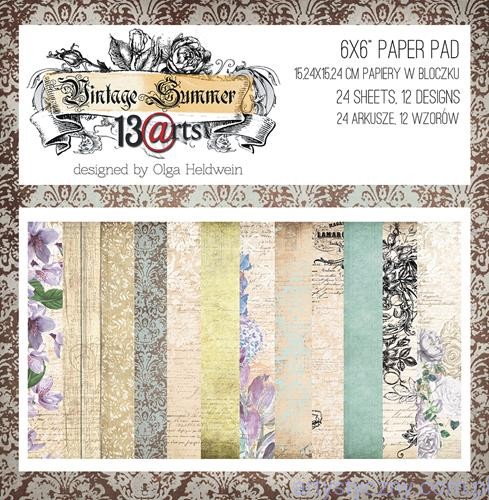 Papiery do Scrapbookingu - Vintage Summer - 15x15cm - 24 ark