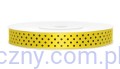 Tasiemka Wstążka Satynowa 12mm - Żółta w Kropki - 3 metry