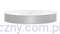 Tasiemka Wstążka Satynowa 12mm - Srebrna w Kropki - 3 metry