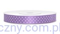 Tasiemka Wstążka Satynowa 12mm - Lawendowa w Kropki - 3 metry