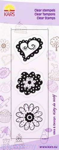 Stemple Akrylowe - Flower Fantasy - Serce Kwiatki