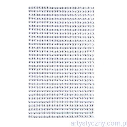Kryształki Cyrkonie Samoprzylepne 3mm, 806szt, Srebrne