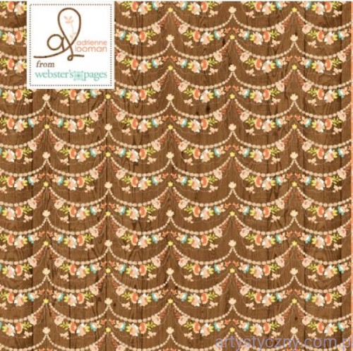 Papier Dwustronny, Flower Garland Kwiaty 30x30сm