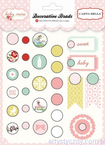Ćwieki Epoksydowe - Baby Mine Girl Brad Set - 28 szt CBBMG26019