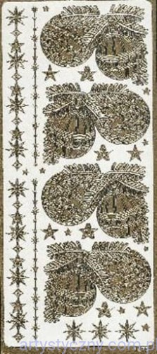 Naklejki ZŁOTE Bombki i Lamówki 1875