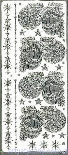 Naklejki SREBRNE Bombki i Lamówki 1875