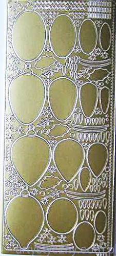 Naklejki Ozdobne - Złote Bombki Owalne i Podłużne