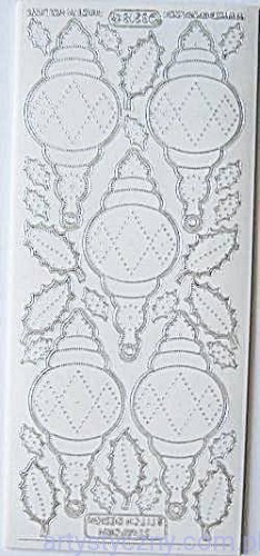 Naklejki Ozdobne - Bombki Ostokrzew Stitch Bezbarwne