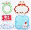 Stemple Akrylowe Dovecraft ~ Christmas Tags - Świąteczne Ramki 5 szt