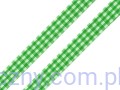 Biało-Zielona Tasiemka Wstążka w Kratkę 12mm - 5 metrów