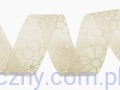 Kremowa wstążka monofilowa kwiaty 26mm - 1 metr