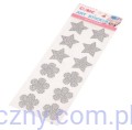 Naklejki brokatowe z cyrkoniami - Gwiazdki i Kwiatki
