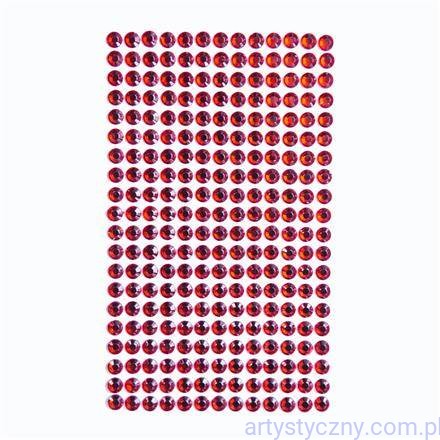 Kryształki Cyrkonie Samoprzylepne 6mm, 260szt, Czerwone