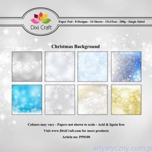 Papiery Dixi Craft 15x15cm Christmas Background PP0100
