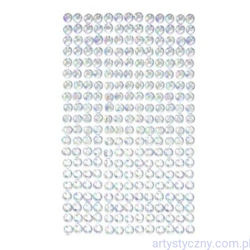 Kryształki Cyrkonie Samoprzylepne 6mm, 260szt, Opalizujące
