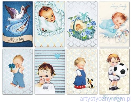 Zestaw papierów Mini do Scrapbookingu M50 - It's a boy - 24ark