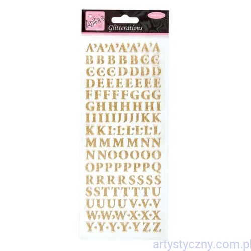 Naklejki Brokatowe Anita's ALFABET ZŁOTE Wielkie LITERY