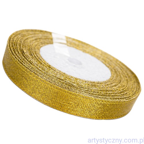 Tasiemka Brokatowa Metalizowana Złota 12mm ~ 22 metry (1)