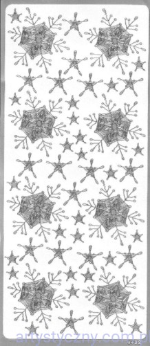 Naklejki Świąteczne - Srebrne Śnieżynki 4432