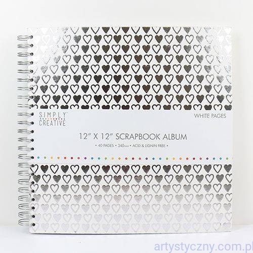 Scrapbook Album First Edition White with Hearts 30x30 cm - Serca