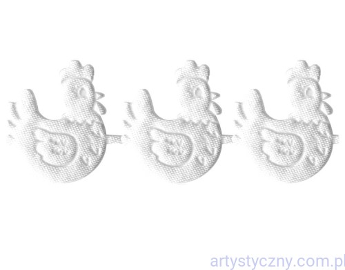 Wielkanocne aplikacje na taśmie Kurki na Wielkanoc 30 sztuk - Białe