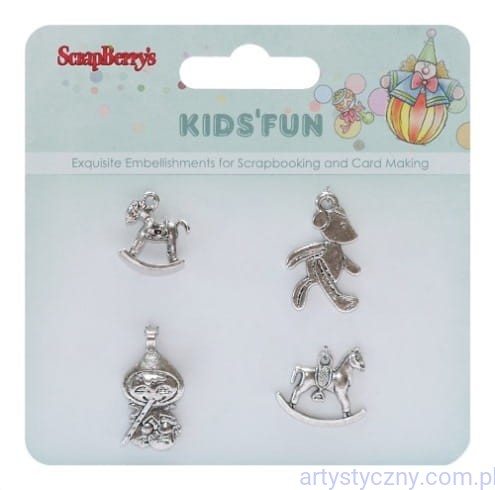 Metal Charms, Kids’ Fun 4 metalowe ozdoby