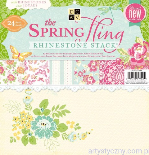 Papier Ozdobny - the Spring Fling Rhinestone Stack - 30,5x30,5 cm - 24 ark