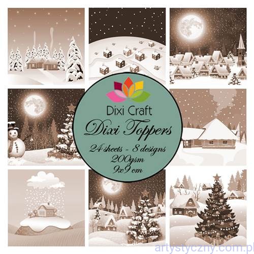 Papiery Dixi Toppers 9x9cm, 24ark Święta ET0270