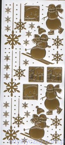 Naklejki Złote - Bałwanki, Śnieżynki 4395