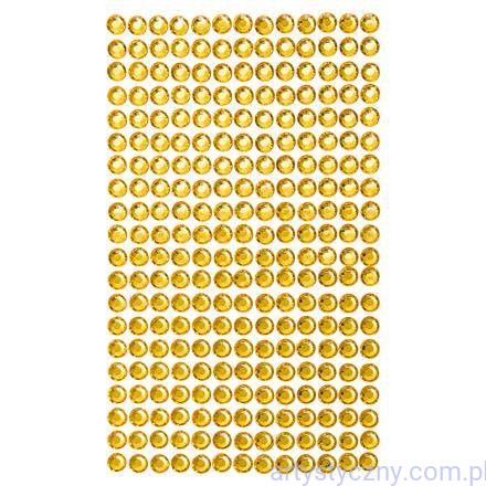 Kryształki Cyrkonie Samoprzylepne 6mm, 260szt, Żółte