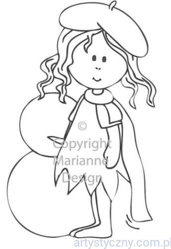 Stempel Akrylowy Marianne Design ~ Fairy ~ Dziewczynka i Bałwanek