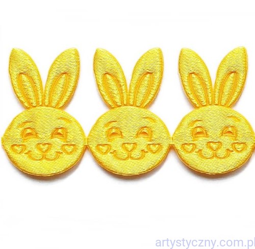 Aplikacje Żółte Wesołe Zajączki Główki 40 szt