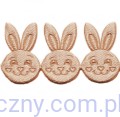 Aplikacje Brązowe Wesołe Zajączki Główki 40 szt