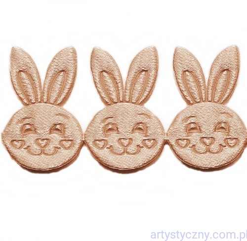 Aplikacje Brązowe Wesołe Zajączki Główki 40 szt