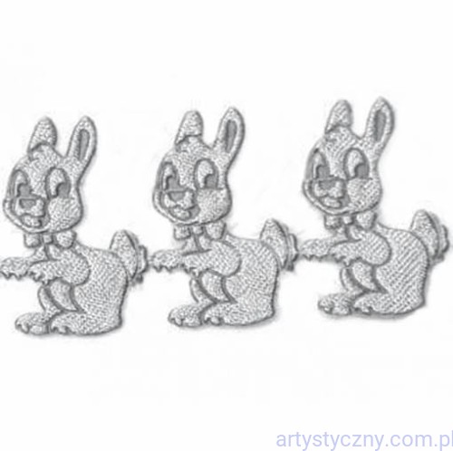 Zajączki Szaraczki na Wielkanoc ~ atłasowe aplikacje 50 szt