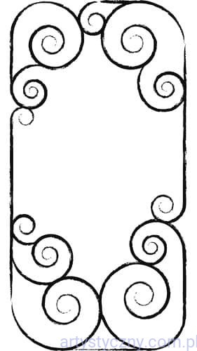 Stempel Akrylowy - Curls - Duża Ramka