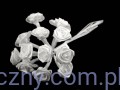 Satynowe Różyczki 12szt na druciku - Dior Rose White - Białe